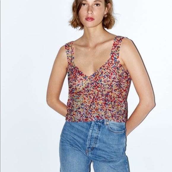 ZARA Limited Edition Beaded Top BNWT - Picture 1 of 8